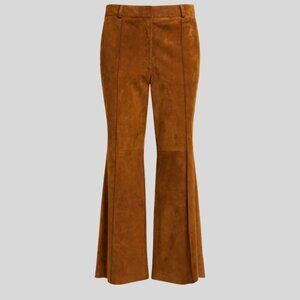 70s High Waist Brown Suede Flare Pants